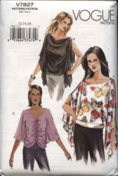 7827 EZ VOG PULLOVER PONCHO SHIRR TIE TOPS PATTERN 6-10